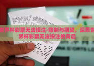 世界杯彩票无法投注-限制与期望，深思世界杯彩票无法投注的背后