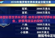 体育彩票世界杯奖金-体育彩票与世界杯奖金，梦想与现实的交织