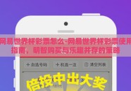 网易世界杯彩票怎么-网易世界杯彩票使用指南，明智购买与乐趣并存的策略