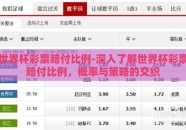 世界杯彩票赔付比例-深入了解世界杯彩票赔付比例，概率与策略的交织