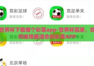 世界杯下载哪个彩票app-世界杯赢家，如何选择最适合的彩票APP