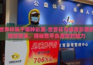 世界杯属于哪种彩票-世界杯与体育彩票的微妙联系，揭秘胜平负游戏的魅力