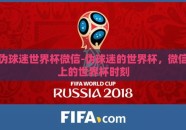 伪球迷世界杯微信-伪球迷的世界杯，微信上的世界杯时刻