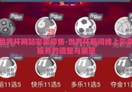 世界杯网站彩票停售-世界杯期间线上彩票服务的调整与展望