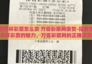 世界杯彩票怎么买 万喜彩票网很赞-探索世界杯彩票的魅力，万喜彩票网的正确攻略