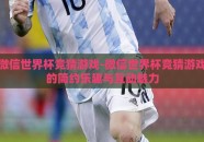 微信世界杯竞猜游戏-微信世界杯竞猜游戏的简约乐趣与互动魅力