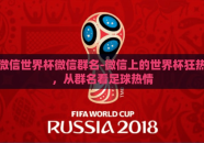 微信世界杯微信群名-微信上的世界杯狂热，从群名看足球热情