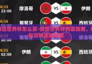 微信世界杯怎么买-微信世界杯购票指南，轻松玩转足球盛宴