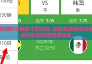 世界杯彩票那个软件好-如何选择最佳的世界杯彩票应用程序软体
