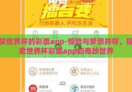 买世界杯的彩票app-惊险与梦想并存，探索世界杯彩票app的奇妙世界