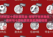 世界杯买十倍彩票奖金-寄情于世界舞台，世界杯与十倍彩票奖金的激情碰撞