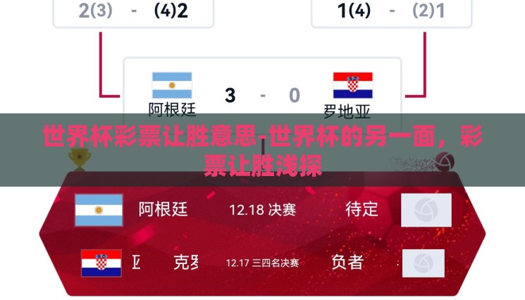世界杯彩票让胜意思-世界杯的另一面,彩票让胜浅探 世界杯彩票让胜意思-世界杯的另一面,彩票让胜浅探