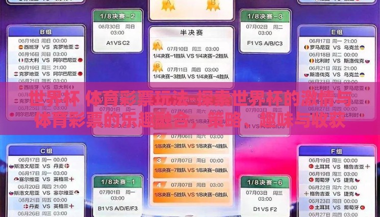 世界杯 体育彩票玩法-探索世界杯的激情与体育彩票的乐趣融合,策略、趣味与收获 世界杯 体育彩票玩法-探索世界杯的激情与体育彩票的乐趣融合,策略、趣味与收获