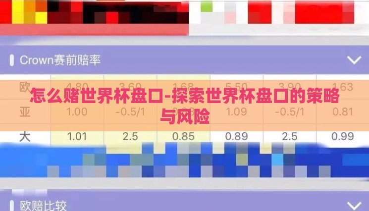 怎么赌世界杯盘口-探索世界杯盘口的策略与风险 怎么赌世界杯盘口-探索世界杯盘口的策略与风险