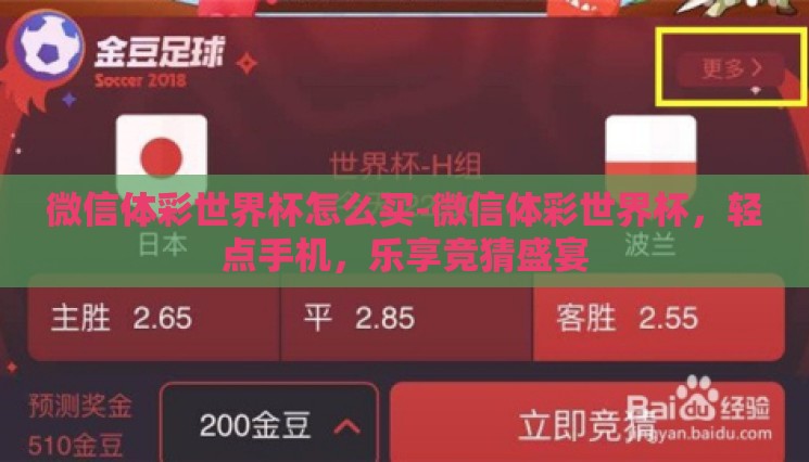 微信体彩世界杯怎么买-微信体彩世界杯,轻点手机,乐享竞猜盛宴 微信体彩世界杯怎么买-微信体彩世界杯,轻点手机,乐享竞猜盛宴
