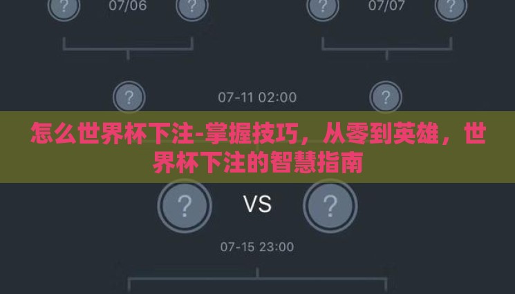 怎么世界杯下注-掌握技巧，从零到英雄，世界杯下注的智慧指南