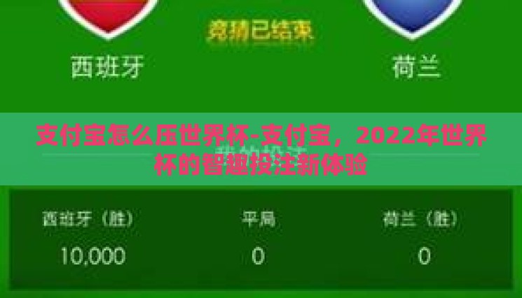 支付宝怎么压世界杯-支付宝,2022年世界杯的智趣投注新体验 支付宝怎么压世界杯-支付宝,2022年世界杯的智趣投注新体验