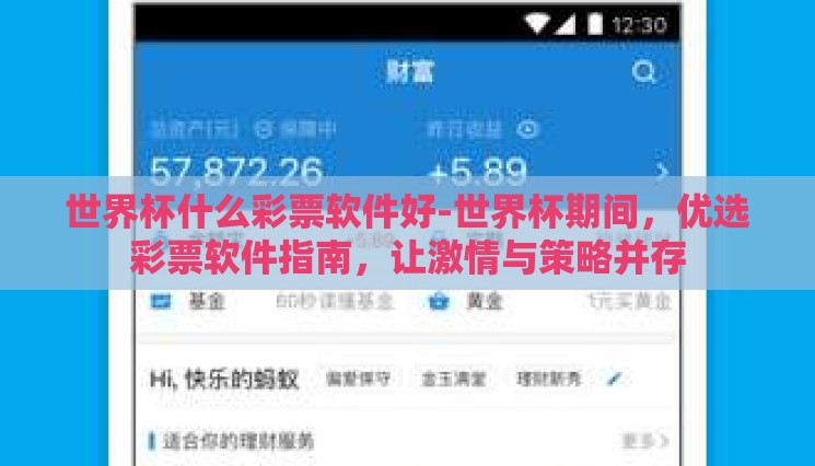 世界杯什么彩票软件好-世界杯期间，优选彩票软件指南，让激情与策略并存