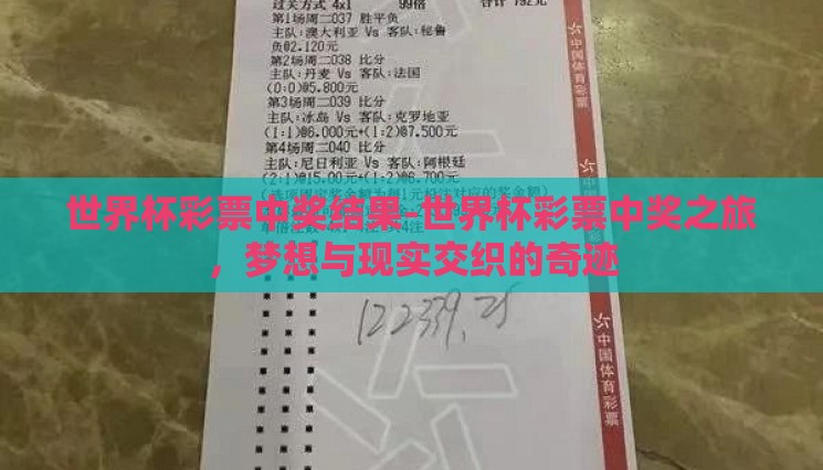 世界杯彩票中奖结果-世界杯彩票中奖之旅，梦想与现实交织的奇迹
