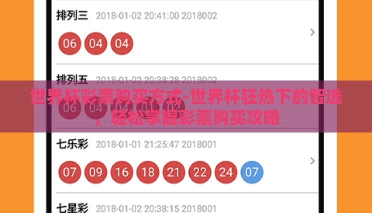 世界杯彩票购买方式-世界杯狂热下的智选，轻松掌握彩票购买攻略