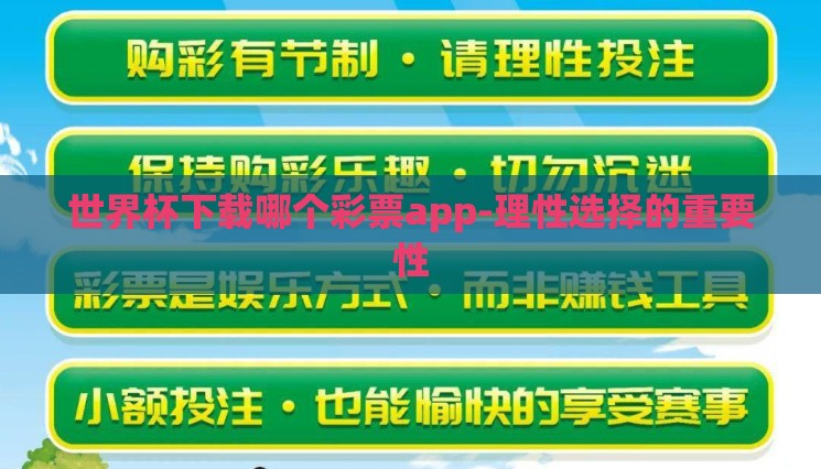 世界杯下载哪个彩票app-理性选择的重要性