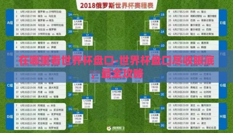 在哪里看世界杯盘口-世界杯盘口尽收眼底，最全攻略