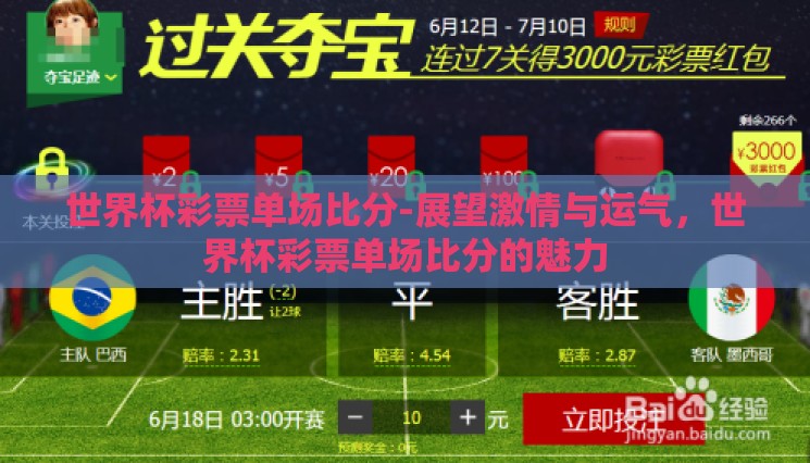 世界杯彩票单场比分-展望激情与运气,世界杯彩票单场比分的魅力 世界杯彩票单场比分-展望激情与运气,世界杯彩票单场比分的魅力