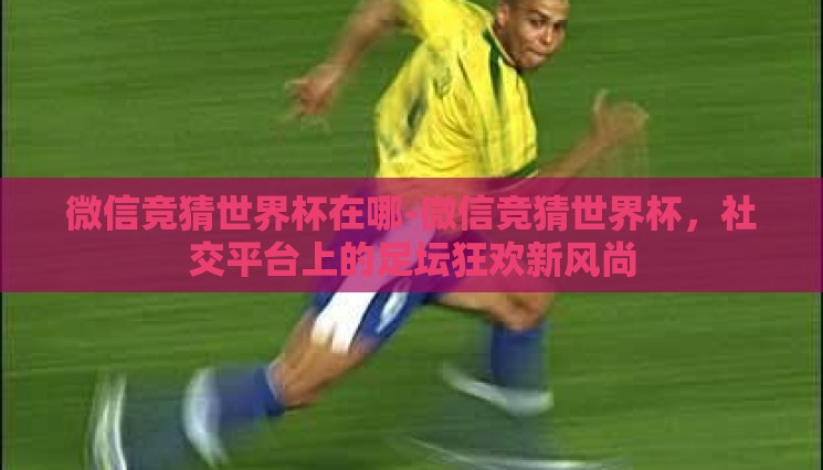 微信竞猜世界杯在哪-微信竞猜世界杯，社交平台上的足坛狂欢新风尚