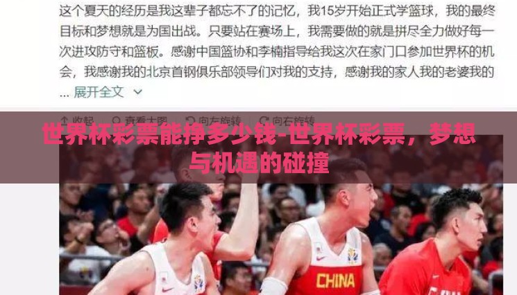 世界杯彩票能挣多少钱-世界杯彩票，梦想与机遇的碰撞